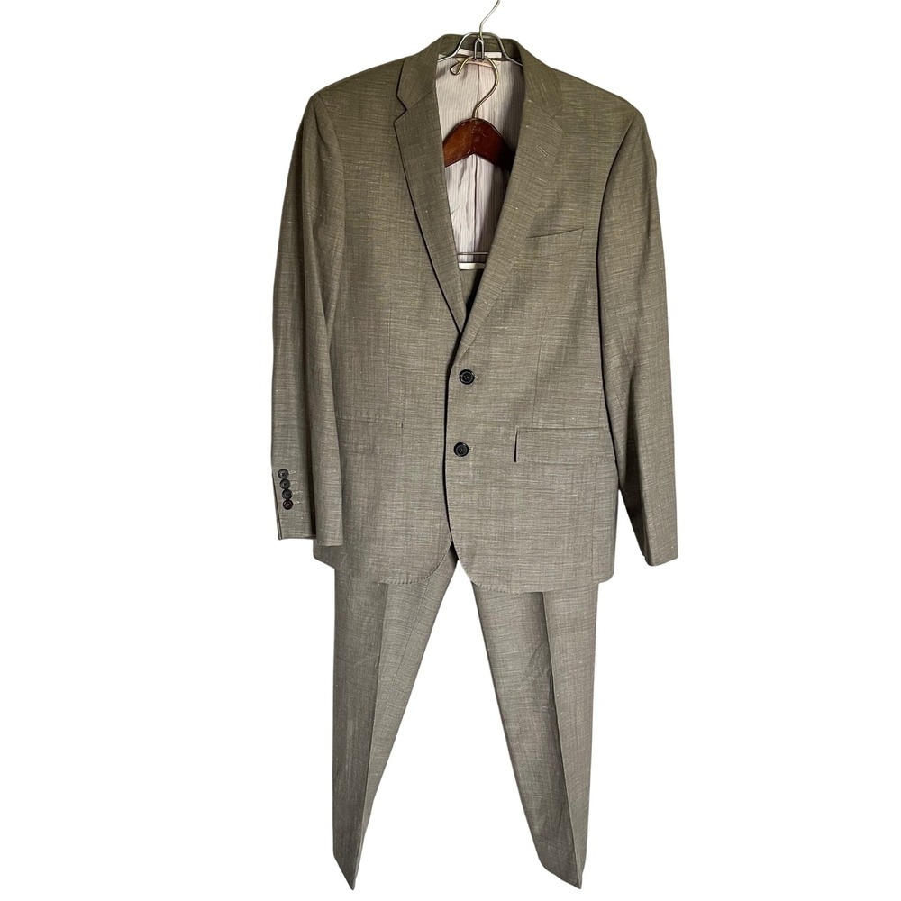 Brooks Brothers Red Fleece 2pc Suit 38S Crosshatch Gray 30x27.5 Marzotto Wool